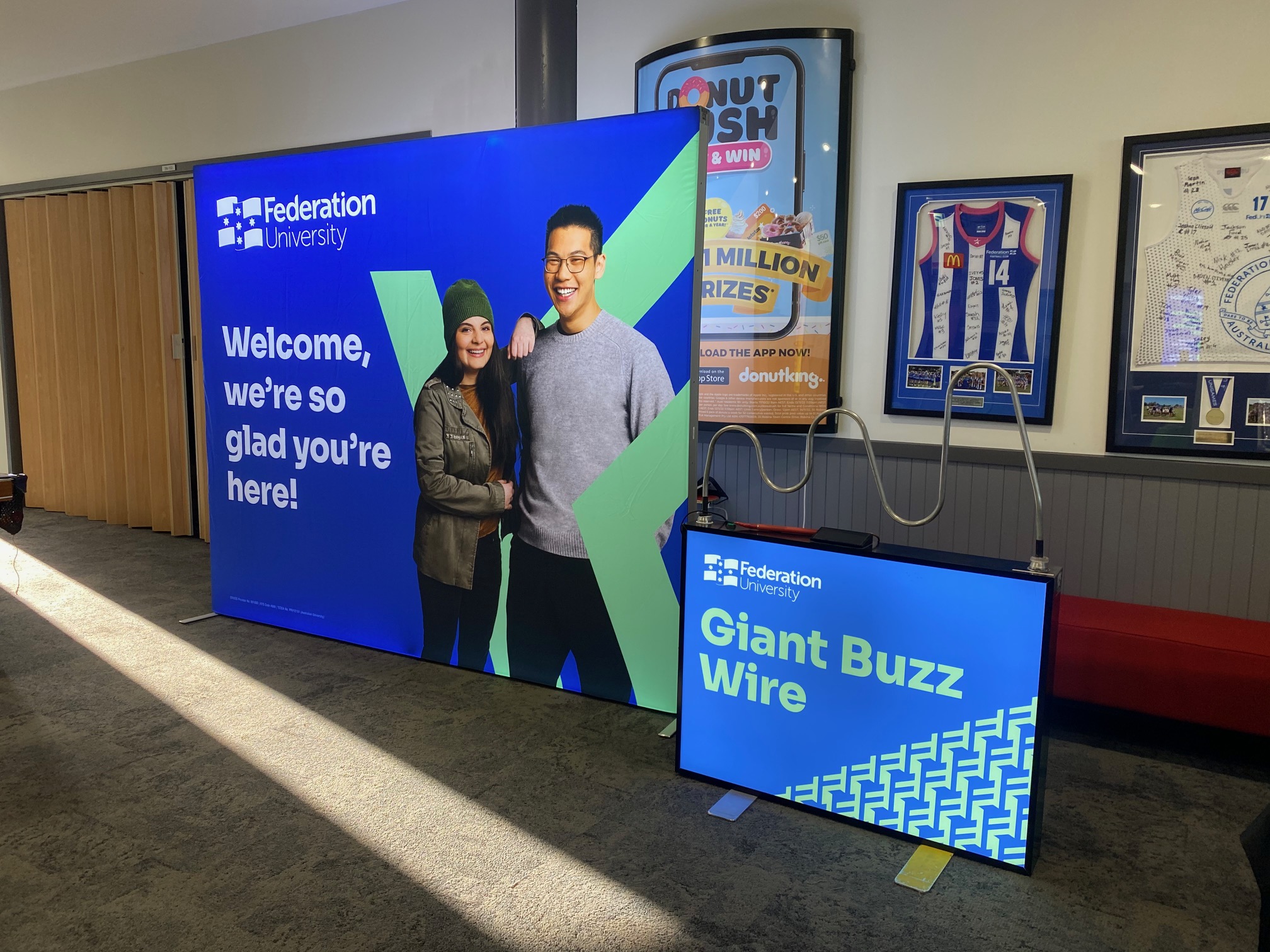 custom branded giant buzz wire games for hire around Australia Giant Buzz Wire Game Hire Australia